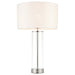 Touch Dimmable Table Lamp Nickel Glass White Shade Modern Bedside Feature Light Loops