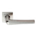 PAIR Square Cut Tapered Handle on Square Rose Concealed Fix Satin Steel Loops