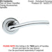2x PAIR Raised Lever with Smooth Edges Concealed Fix Round Rose Polished Chrome Loops