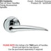 2x PAIR Straight Tapered Handle on Round Rose Concealed Fix Polished Chrome Loops