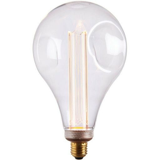 VINTAGE LED Filament Light Bulb CLEAR GLASS E27 Screw 2.5W XL 243mm Dimple Lamp Loops