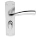 Door Handle & Bathroom Lock Pack Satin Chrome Chunky Tapered Thumb Backplate Loops