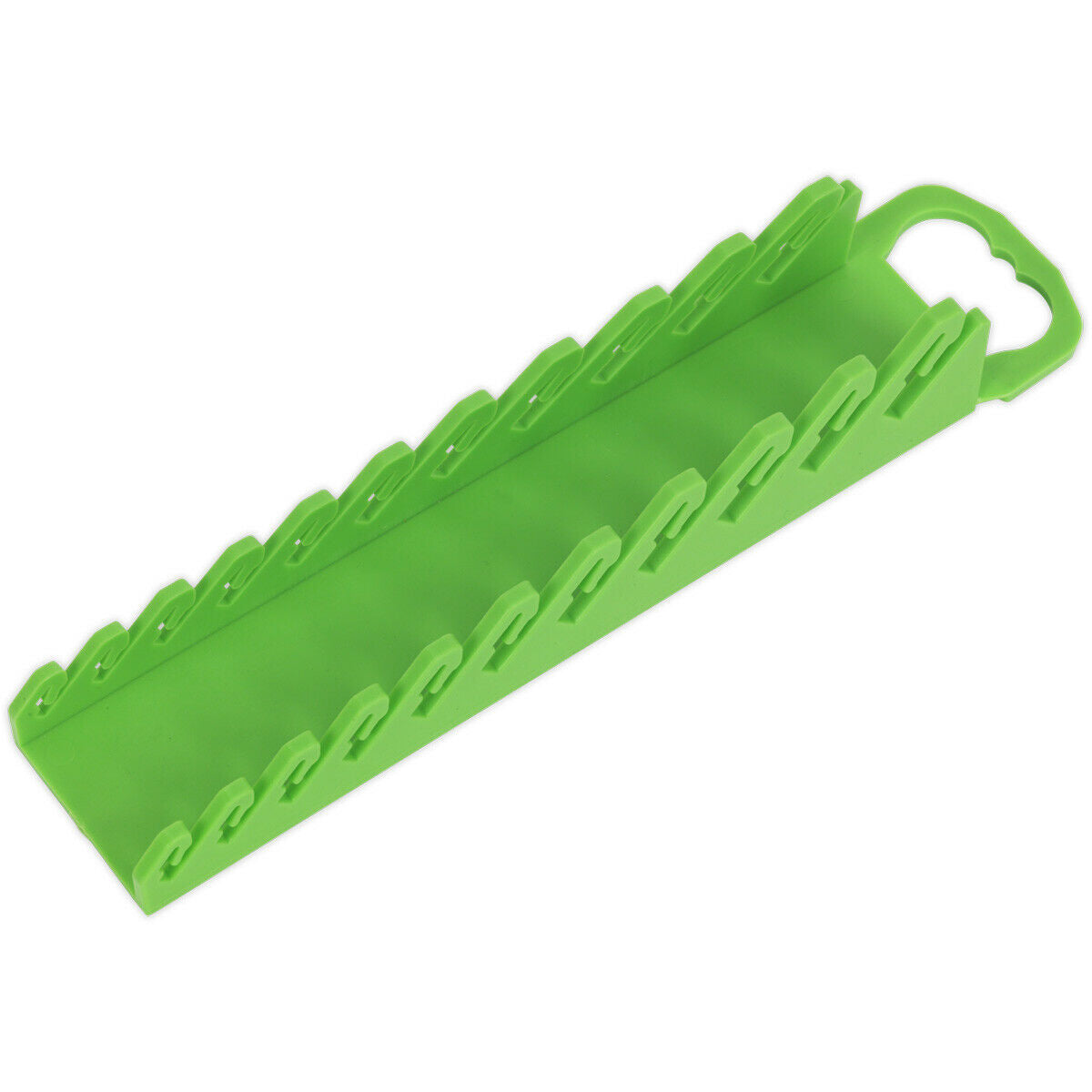 10x Stubby Spanner GREEN TPR Sharks Teeth Tool Rack - Wall Mount Manag ...