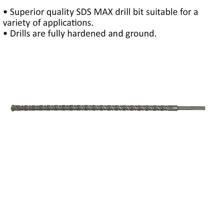 32 x 920mm SDS Max Drill Bit - Fully Hardened & Ground - Masonry Drilling Loops