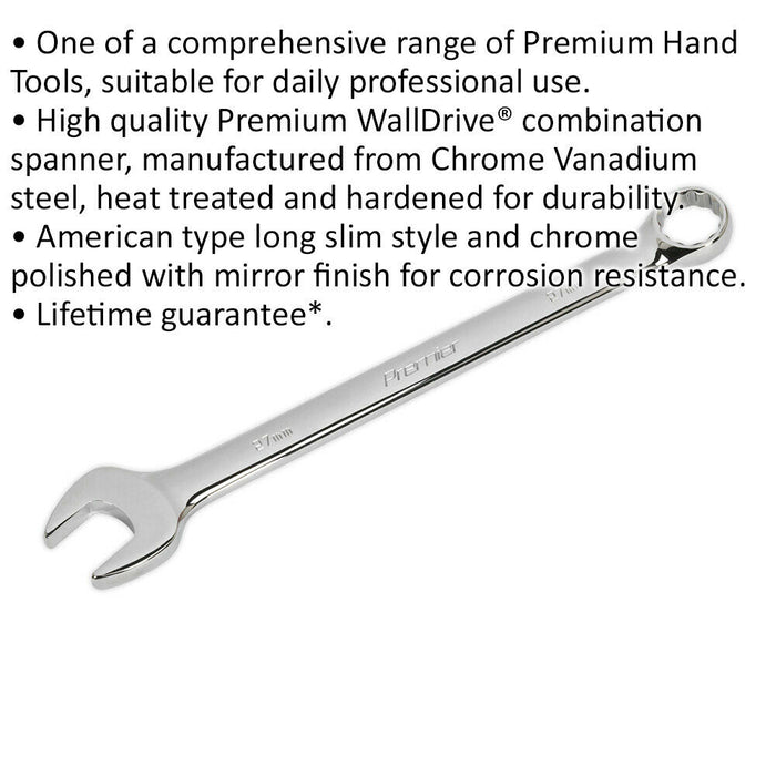 27mm Steel Combination Spanner - Long Slim Design Combo Wrench - Chrome Vanadium Loops