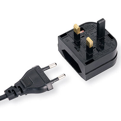 UK Mains to Euro Socket Adapter 3A For Converting EU Plug Lead Cable Loops