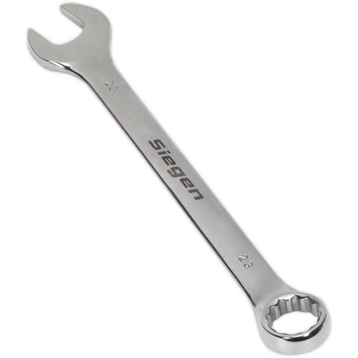 Hardened Steel Combination Spanner - 23mm - Polished Chrome Vanadium Wrench Loops