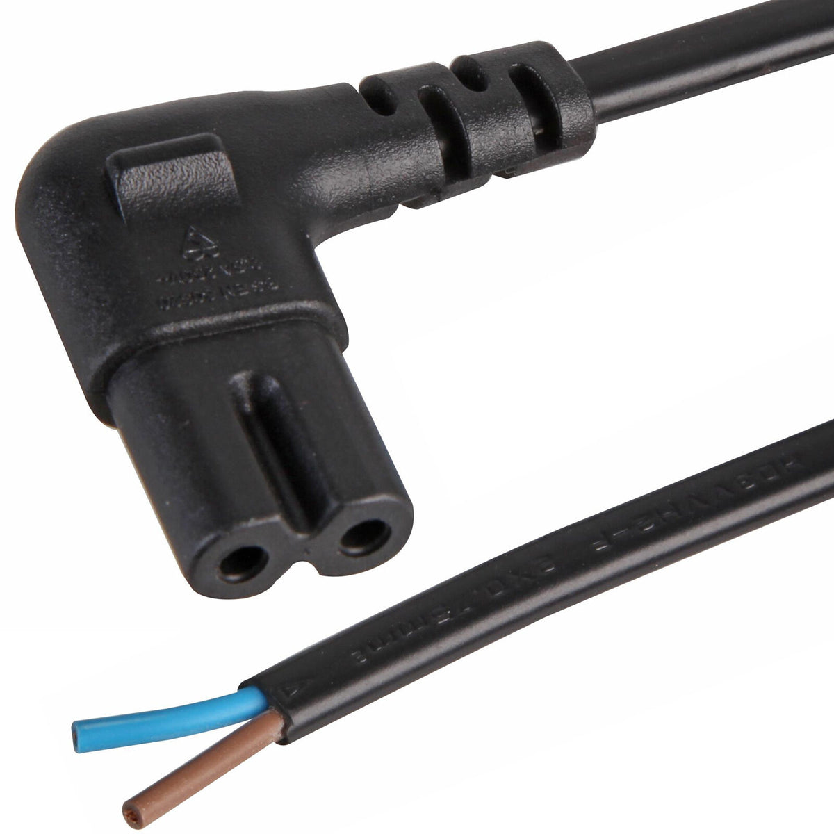 5m Figure of 8 (C7) Plug to Bare Stripped Ends Mains Power Cable Lead ...