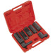 7 Piece Oxygen Sensor Socket Set - 3/8" & 1/2" Sq Drive - Windows & Slot Sockets Loops