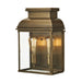 Outdoor IP44 Twin Wall Light Aged Brass LED E27 100W d02002 Loops