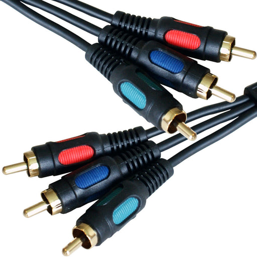 5x 0.15m 3RCA Male to 3 Phono Plug Patch Cable Lead RGB Component DVD CCTV Loops