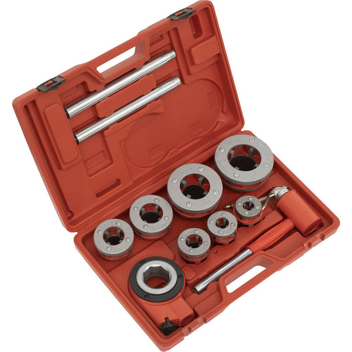 Ratcheting Pipe Threading Kit - 3/8" to 2" BSPT - Cassette Style Die Heads Loops