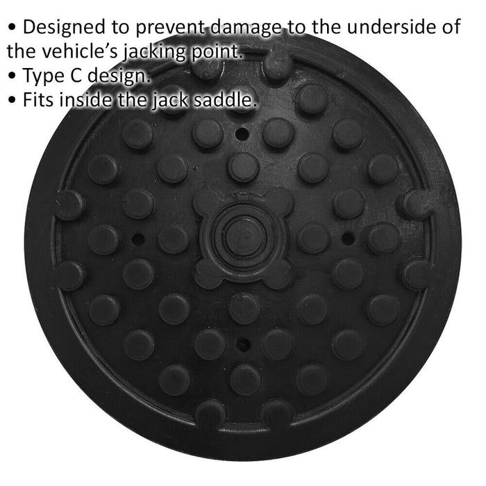 Safety Rubber Jack Pad - Type C Design - 99.5mm Circle - Fits Over Jack Saddle Loops
