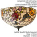 Tiffany Glass Semi Flush Ceiling Light Butterfly Round Inverted Shade i00037 Loops