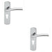 2x Rounded Curved Bar Handle on Euro Lock Backplate 170 x 42mm Polished Chrome Loops