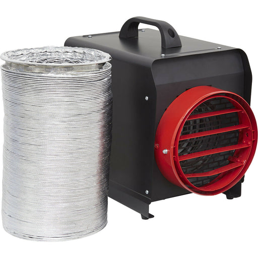 Industrial Fan Heater with 6m Ducting - 5 Kilowatt - Thermostat Control Loops