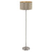 Floor Lamp Light Satin Nickel Shade Taupe Gold Fabric Pedal Switch Bulb E27 Loops