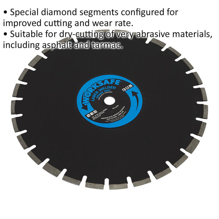 Diamond Cutting Blade - 450mm Diameter - 25mm Bore - Asphalt & Tarmac Cutting Loops