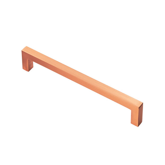 Square Block Pull Handle 170 x 10mm 160mm Fixing Centres Satin Copper Loops