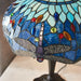 Tiffany Glass Table Lamp Light Dark Bronze Base & Blue Dragonfly Shade i00192 Loops