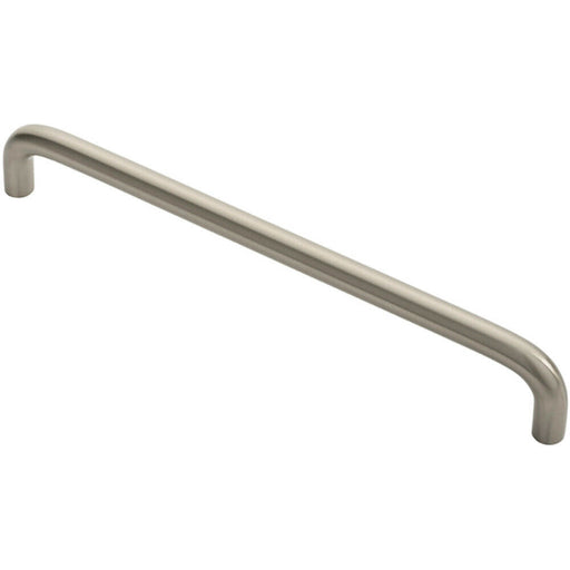 Round D Bar Cabinet Pull Handle 202 x 10mm 192mm Fixing Centres Satin Nickel Loops