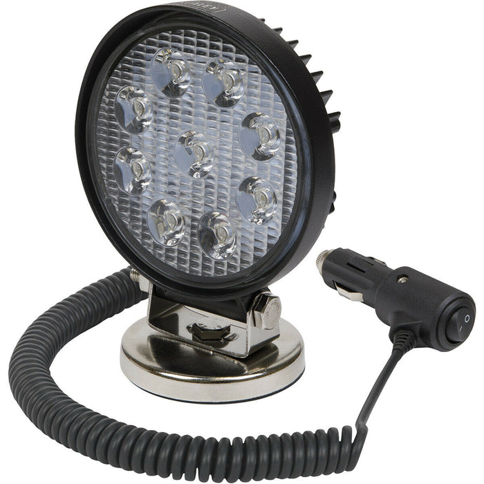 Waterproof Work Light & Magnetic Base -27W SMD LED - 115mm Round Flash Torch Loops