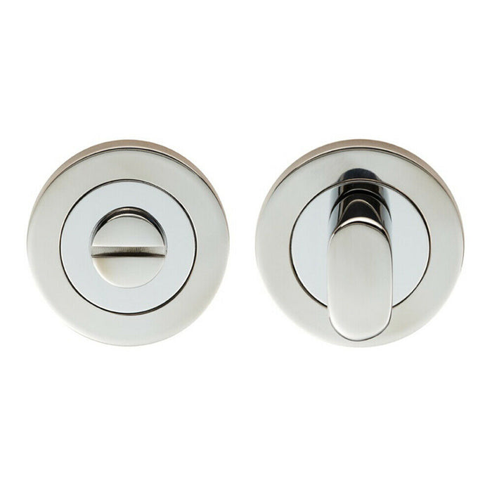 Round Thumbturn Lock and Release With Indicator Bright Stainless Steel Loops