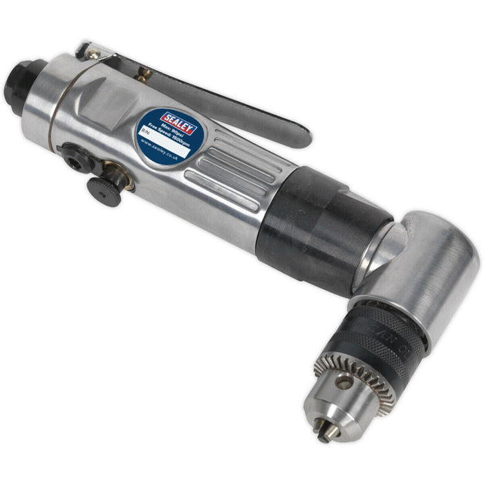 Reversible Air Operated Angle Drill - 1/4" BSP Inlet - 10mm Chuck - 1500 RPM Loops