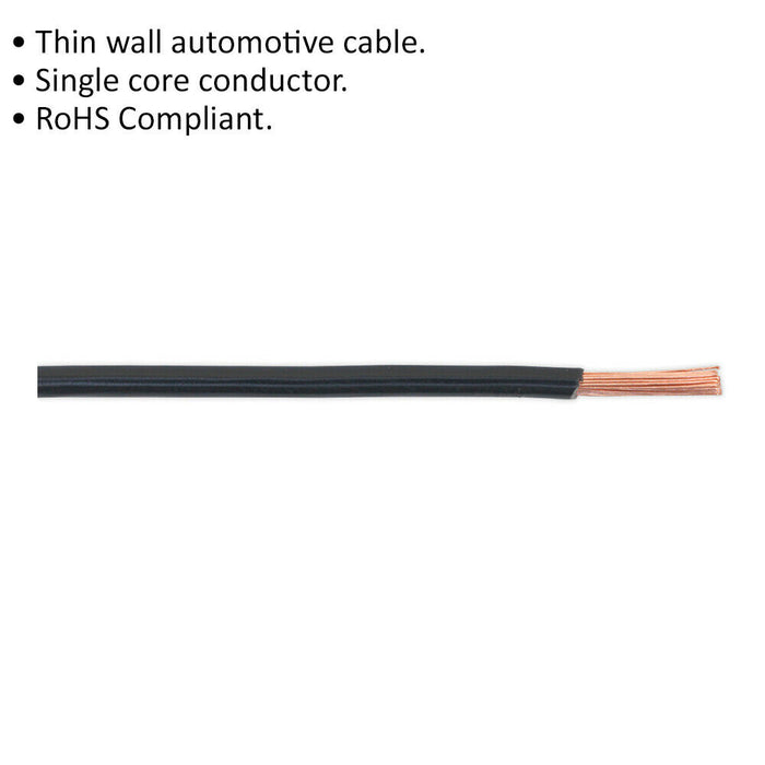 30m Black Automotive Cable - 33 Amps - Thin Walled - Single Core Conductor Loops