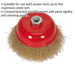 125mm Brassed Steel Cup Wire Brush - M14 x 2mm Thread - Up to 6500 rpm Loops