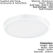 Flush Ceiling Light White Shade White Plastic Remote Control Bulb LED 14W Incl Loops