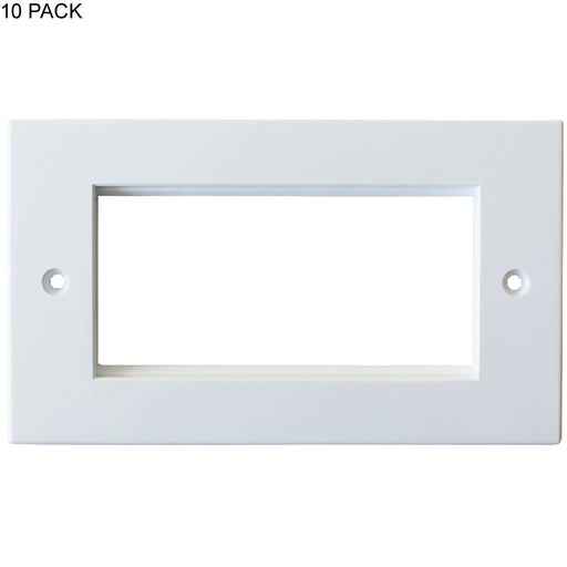 10 PACK Quad Gang EURO Module Modular Frames Wall Face Plate Tidy Custom 25x50 Loops
