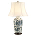 Table Lamp Chinese Buildings & Willow Tree Design Cream Shade Blue LED E27 60W Loops