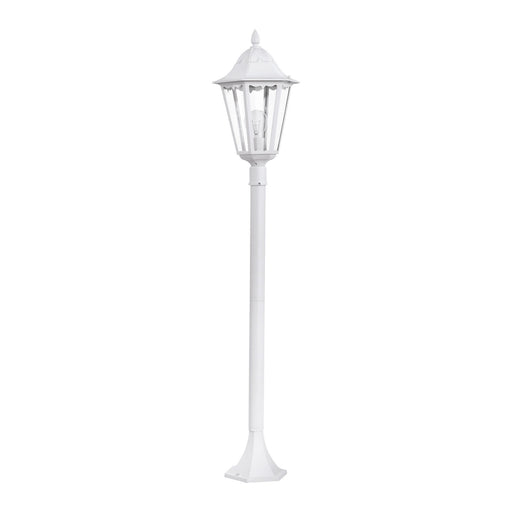 IP44 Outdoor Bollard Light White Aluminium Lantern 1 x 60W E27 Tall Lamp Post Loops
