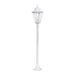 IP44 Outdoor Bollard Light White Aluminium Lantern 1 x 60W E27 Tall Lamp Post Loops