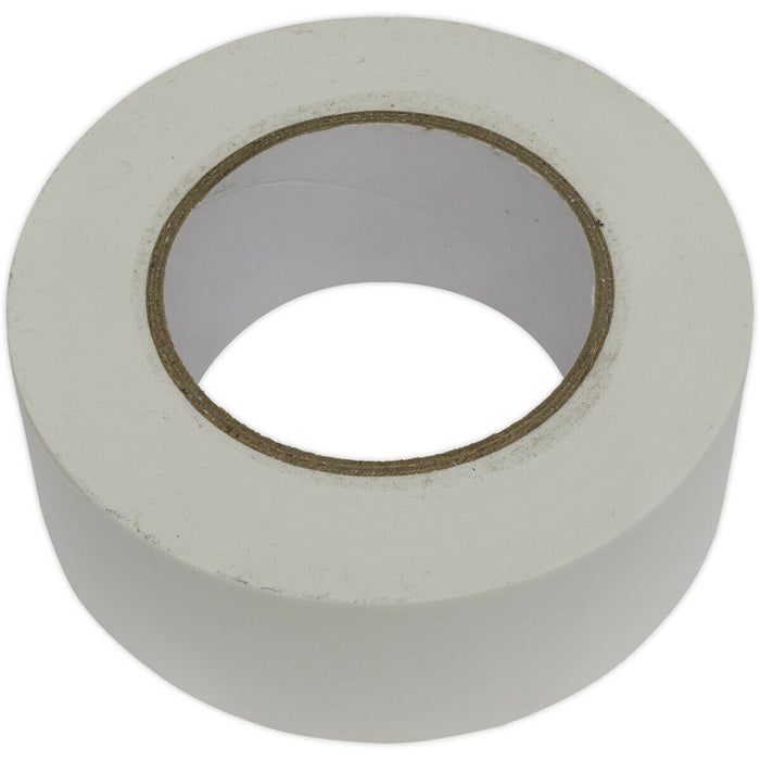 50mm x 50m WHITE Duct Tape Roll - EASY TEAR - High Tack Moisture Resistant Seal Loops