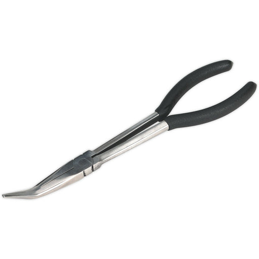275mm Angled Needle Nose Pliers - Drop Forged Steel - 45 Degree Angle Nose Loops