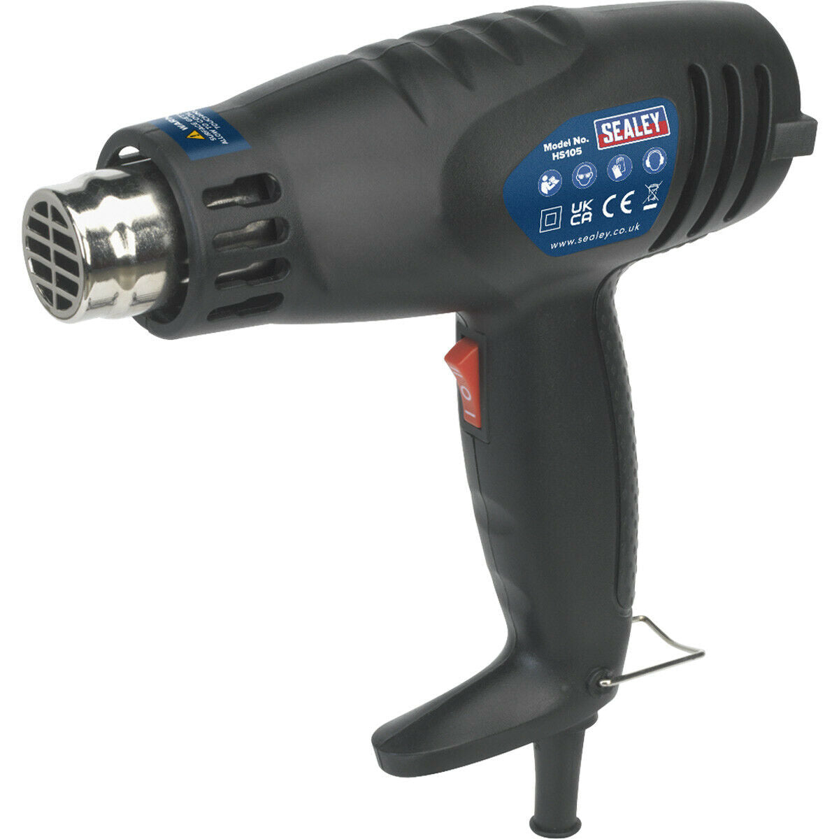 1600W Hot Air Gun - 2 Step Temperature Control - Vertical Stand - 3-Pin UK Plug Loops