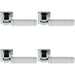 4x PAIR Cube Lever on Square Rose Etched Detailing Concealed Fix Polished Chrome Loops