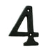 Black Antique Door Number 4 78mm Height 8mm Depth Iron Face Numeral Plaque Loops