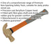 16oz Non-Sparking Claw Hammer - Fibre Glass Shaft - Shock Absorbing Grip Loops