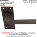 4x PAIR Straight Square Handle on Slim Latch Backplate 150 x 50mm Matt Bronze Loops