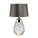 Table Lamp Smoke tinted Glass & Slate Shade LED E27 60W Bulb d01890 Loops