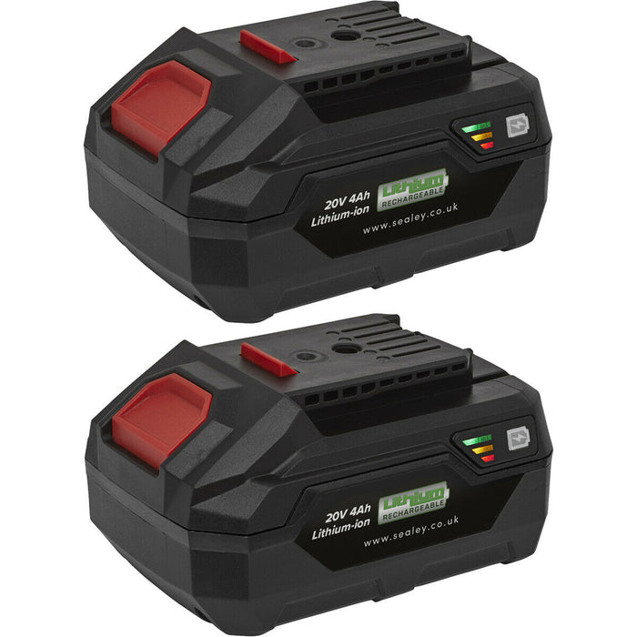 2 PACK Lithium-ion Power Tool Batteries for SV20V Series - 20V 4Ah Battery Loops