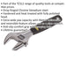 200mm Adjustable Wrench - 40mm Extra-Wide Jaw Capacity - Metric Calibration Loops