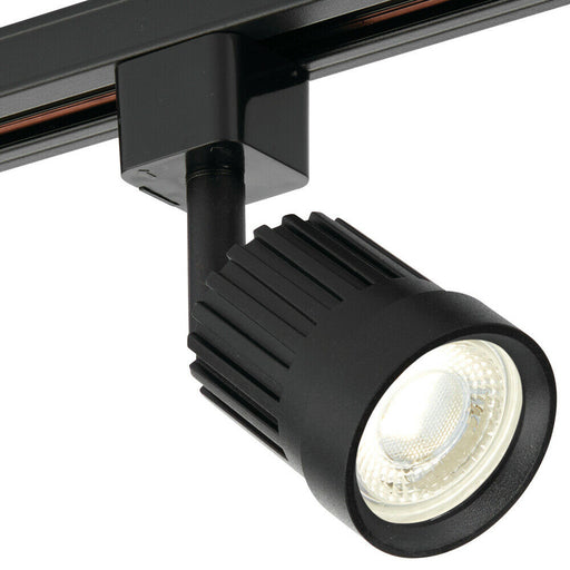Adjustable Ceiling Track Spotlight Matt Black Round 10W Cool White LED Downlight Loops