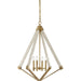 4 Bulb Chandelier Hanging Pendant LIght Weathered Brass LED E14 60W Bulb Loops