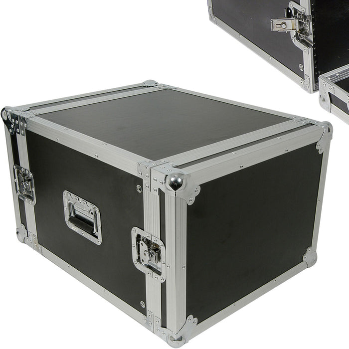 19" 10U Equipment Patch Panel Flight Case Transit Storage Handle DJ PA Mixer Box Loops