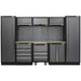 Garage Storage System Unit - 3240 x 485 x 2000mm - 36mm Pressed Wood Worktop Loops