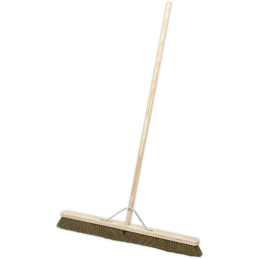 900mm Extra Wide Soft Bristled Broom - Wooden Handle - Metal Support Beam Loops